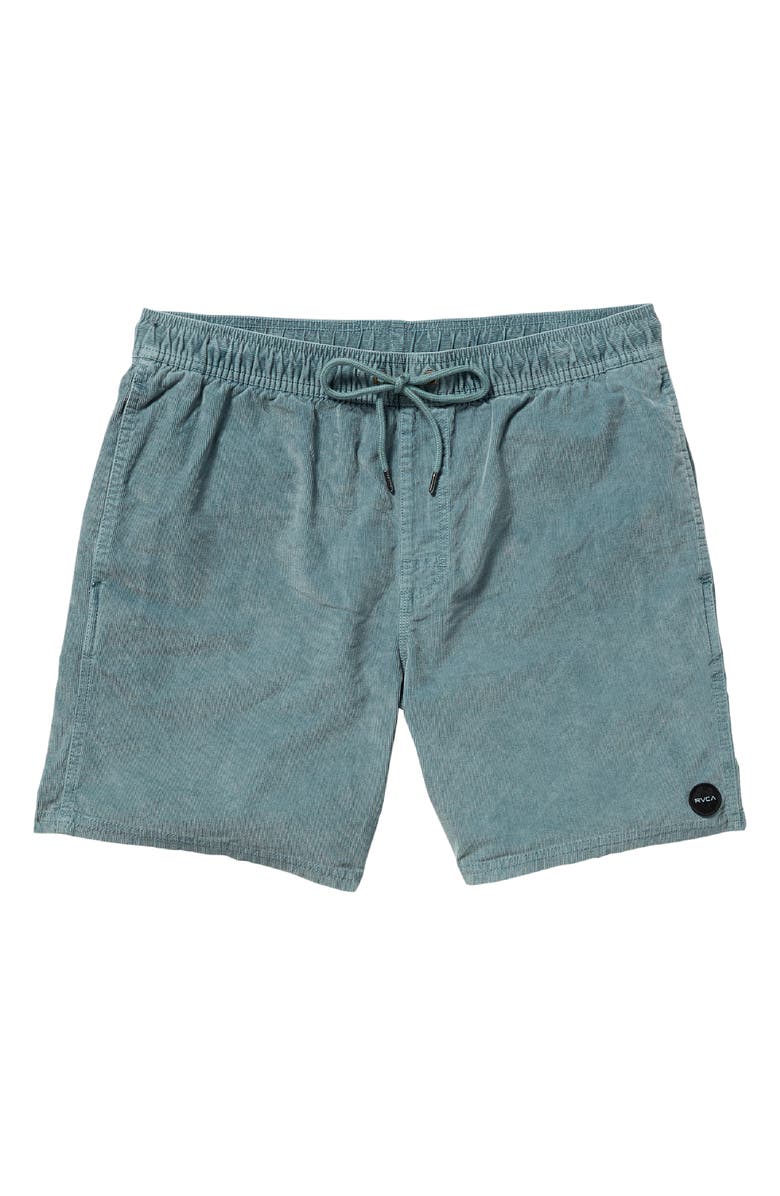 RVCA Escape Drawstring Cotton Walking Shorts, Alternate, color, Lead