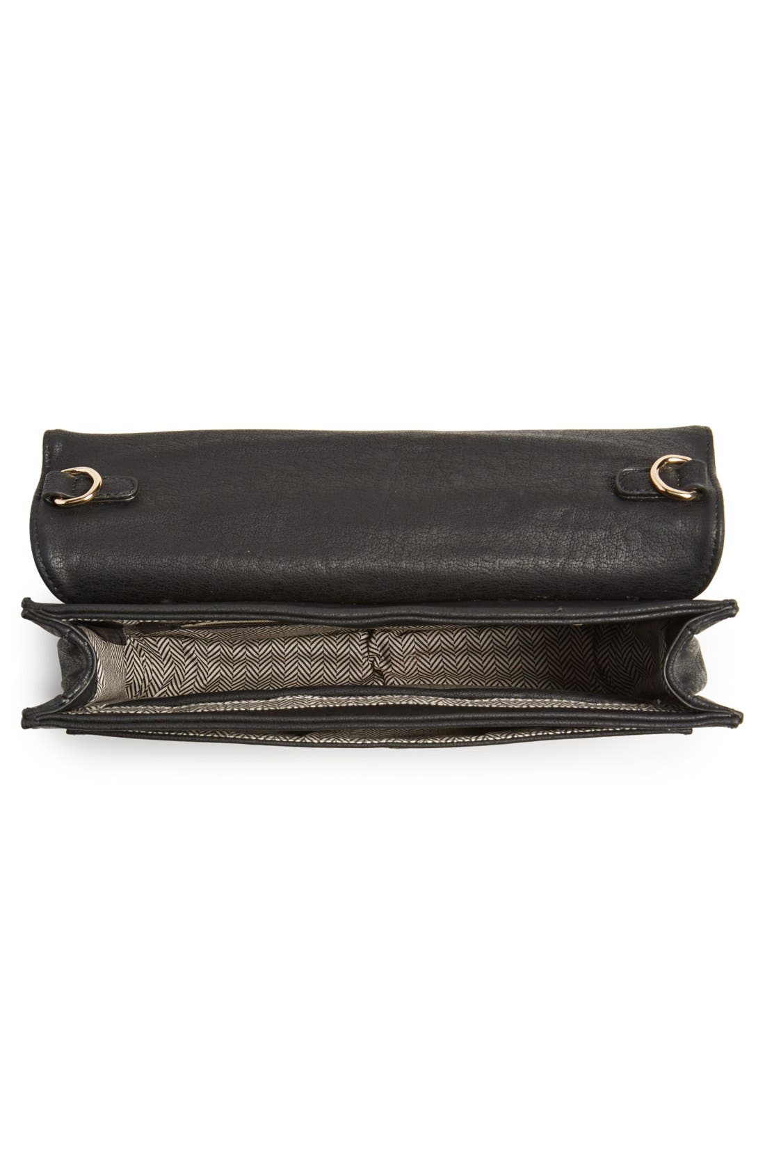 'Bentley' Faux Leather Convertible Clutch, Alternate, color, BLACK