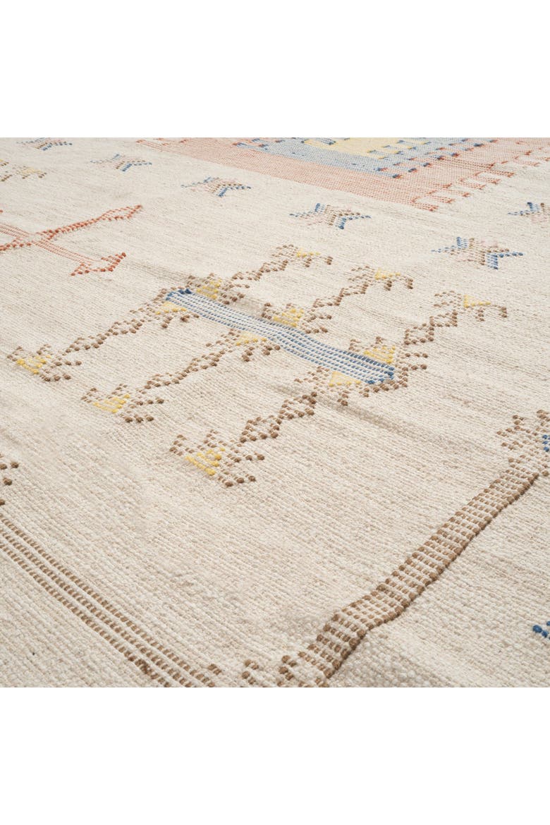 Geometric Cotton Motif Rug, Alternate, color, Beige