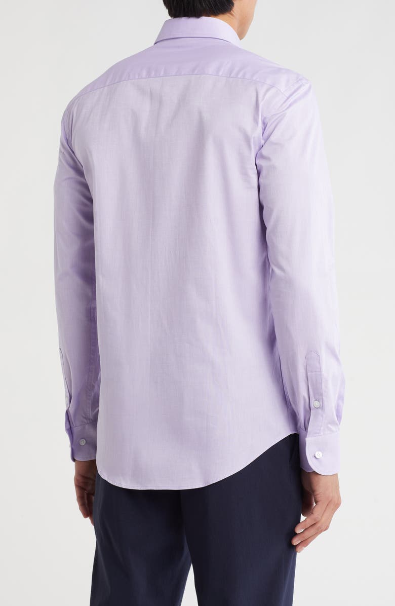 Armani Collezioni Cotton Dress Shirt, Alternate, color, Purple