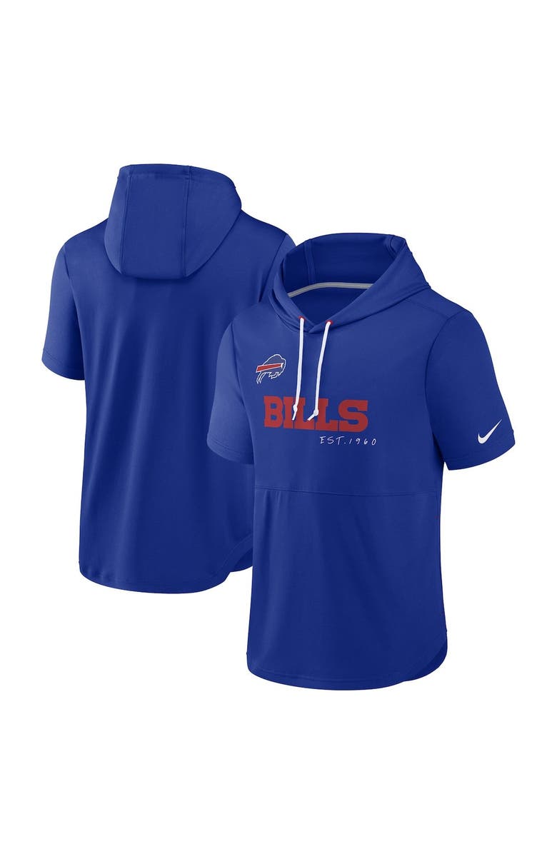 Nike Men's Nike Royal Buffalo Bills Short Sleeve Pullover Hoodie, Main, color, 