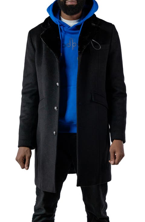Faux Fur Notch Lapel Coat