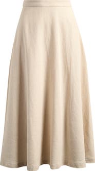 WAYF x Hannah Lovey Porter Capri Linen Blend Midi Skirt
