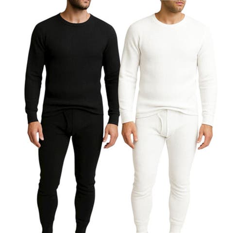 Mens 2 Pack Thermal Set 4 Piece Top and Bottom Full Sets