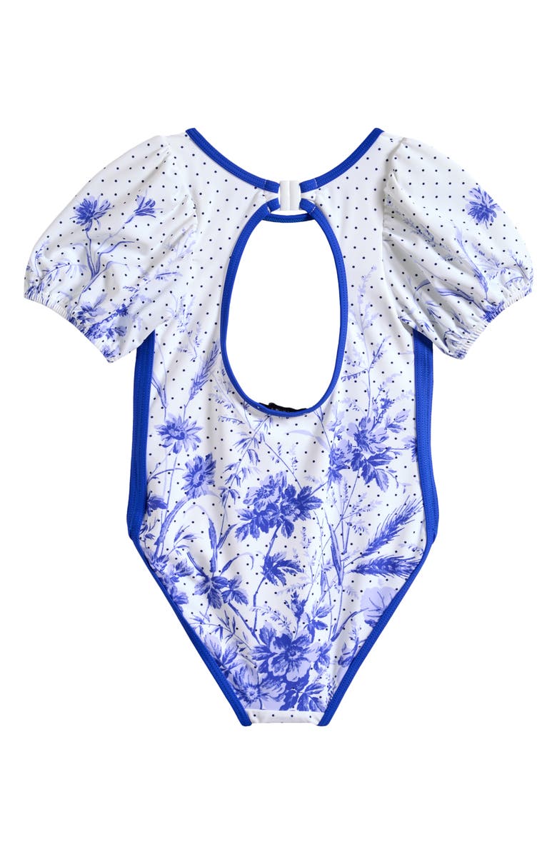 Reiss Kids' Clemmie One-Piece Swimsuit, Alternate, color, Blue Print