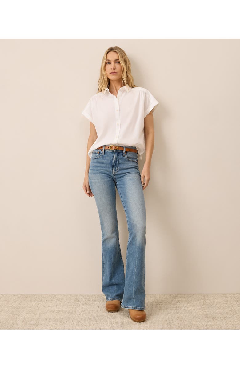 Pact Organic Cotton All Day Poplin Shirred Shirt, Alternate, color, White