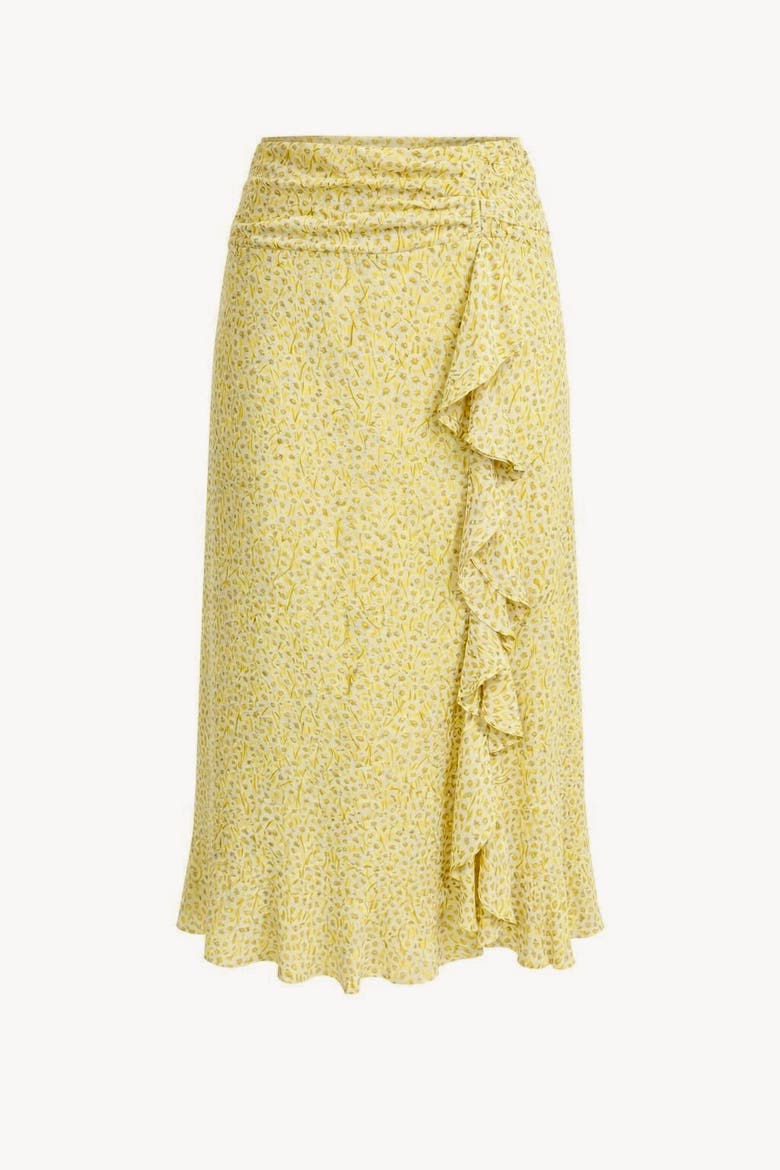 Filicia Elastic Waist Side Ruffle Midi Skirt, Alternate, color, Multi Color