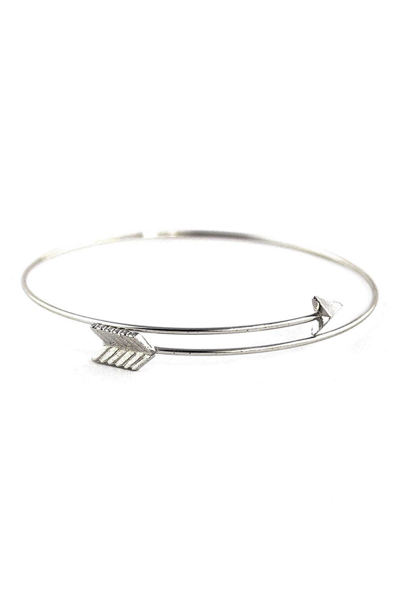 Split Arrow Cuff, Main, color, SILVER