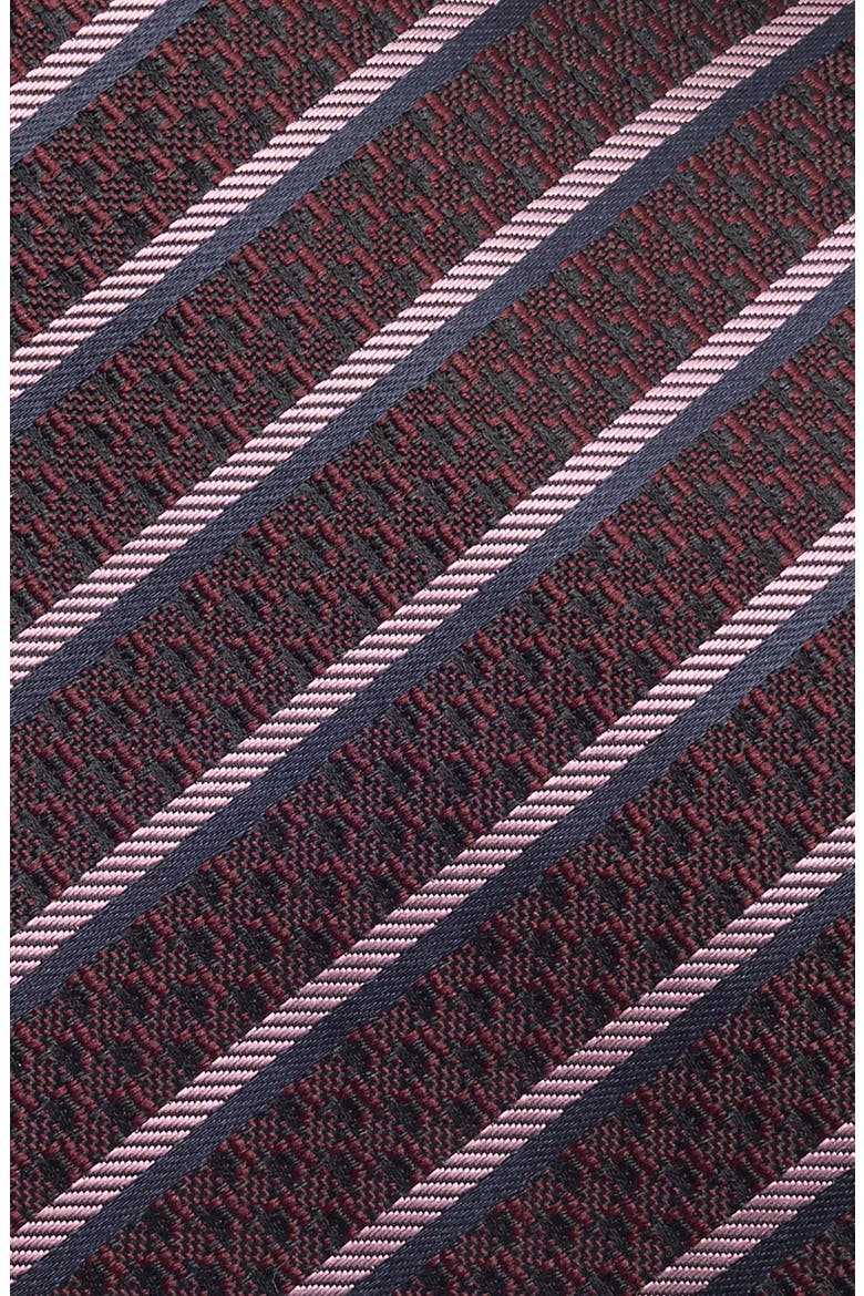Stripe Silk Tie, Alternate, color, DARK REDSTRIPE