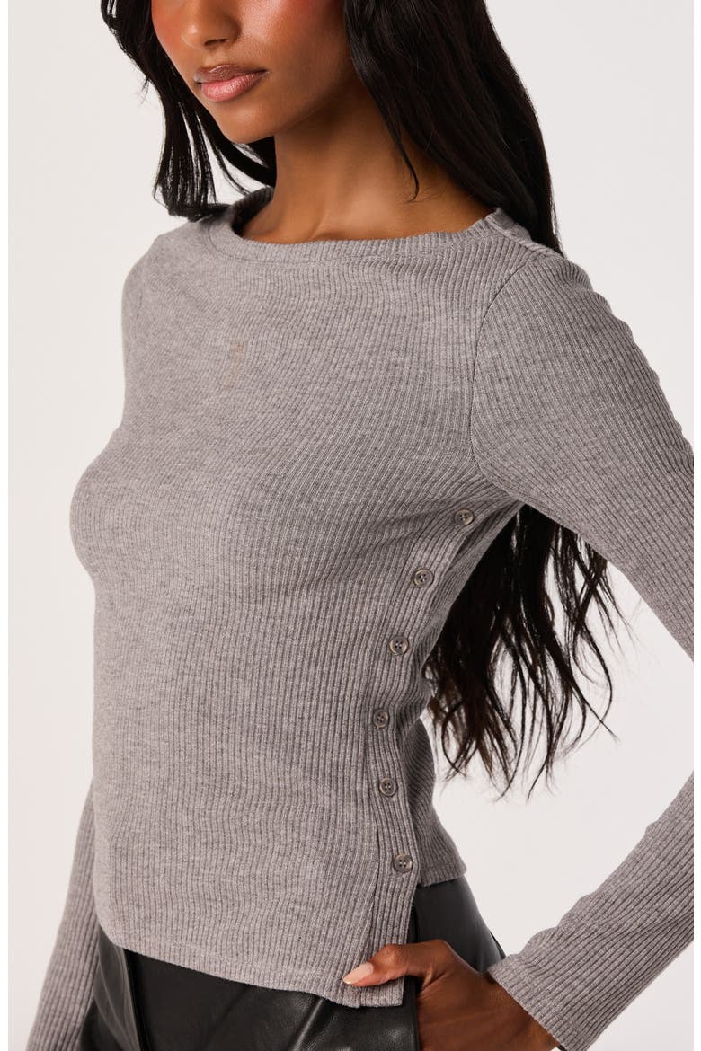 Jaylene Ribbed Sweater, Alternate, color, GREY