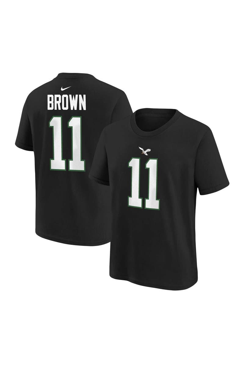 Nike Youth Nike A.J. Brown Black Philadelphia Eagles Player Name & Number T-Shirt, Alternate, color, Black