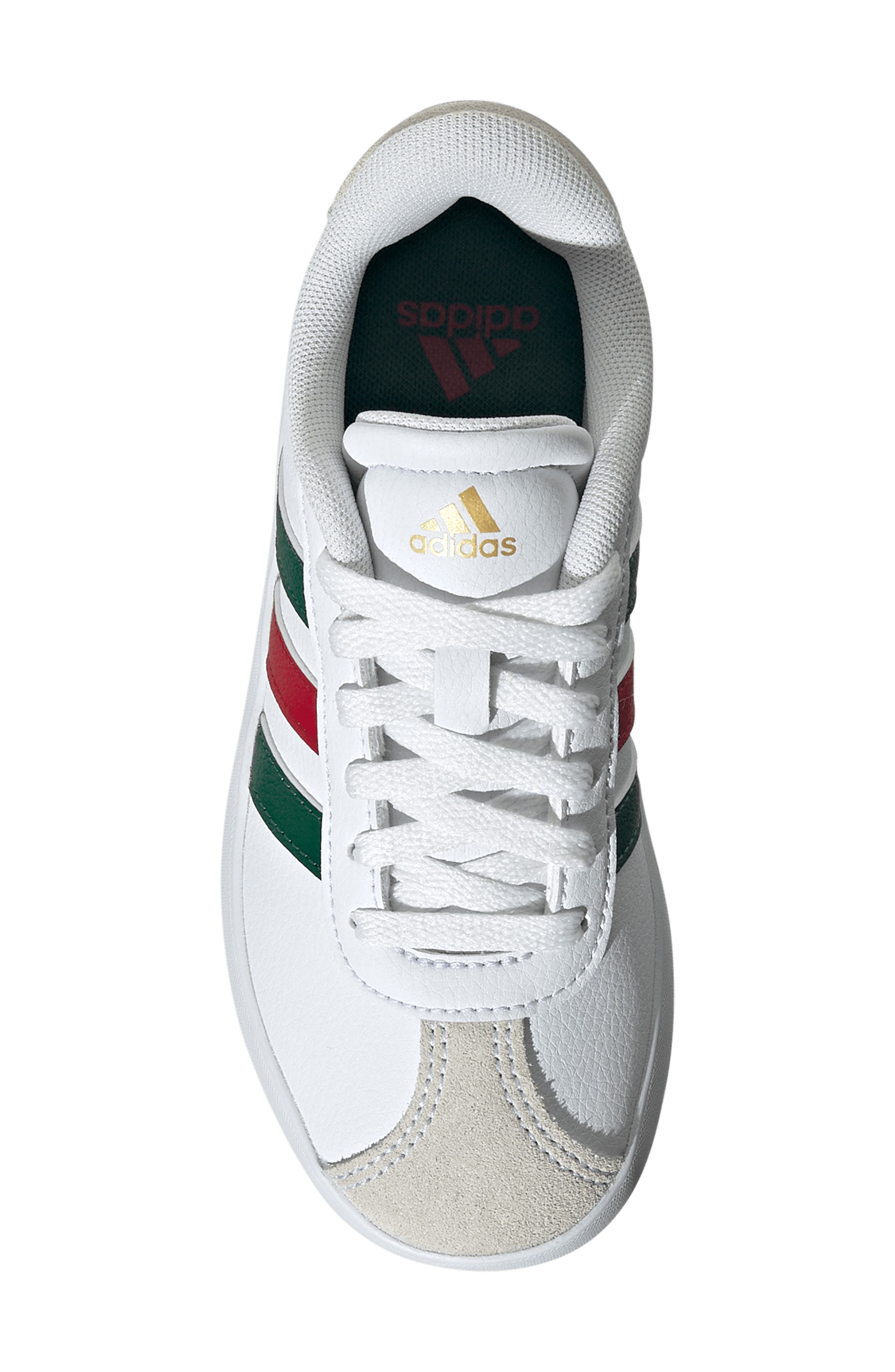 adidas Kids' VL Court 3.0 Sneaker, Alternate, color, White/ Dark Green/ Red