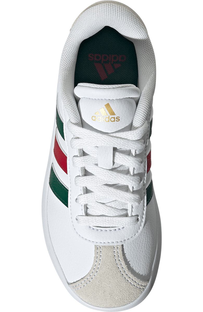 adidas Kids' VL Court 3.0 Sneaker, Alternate, color, White/ Dark Green/ Red