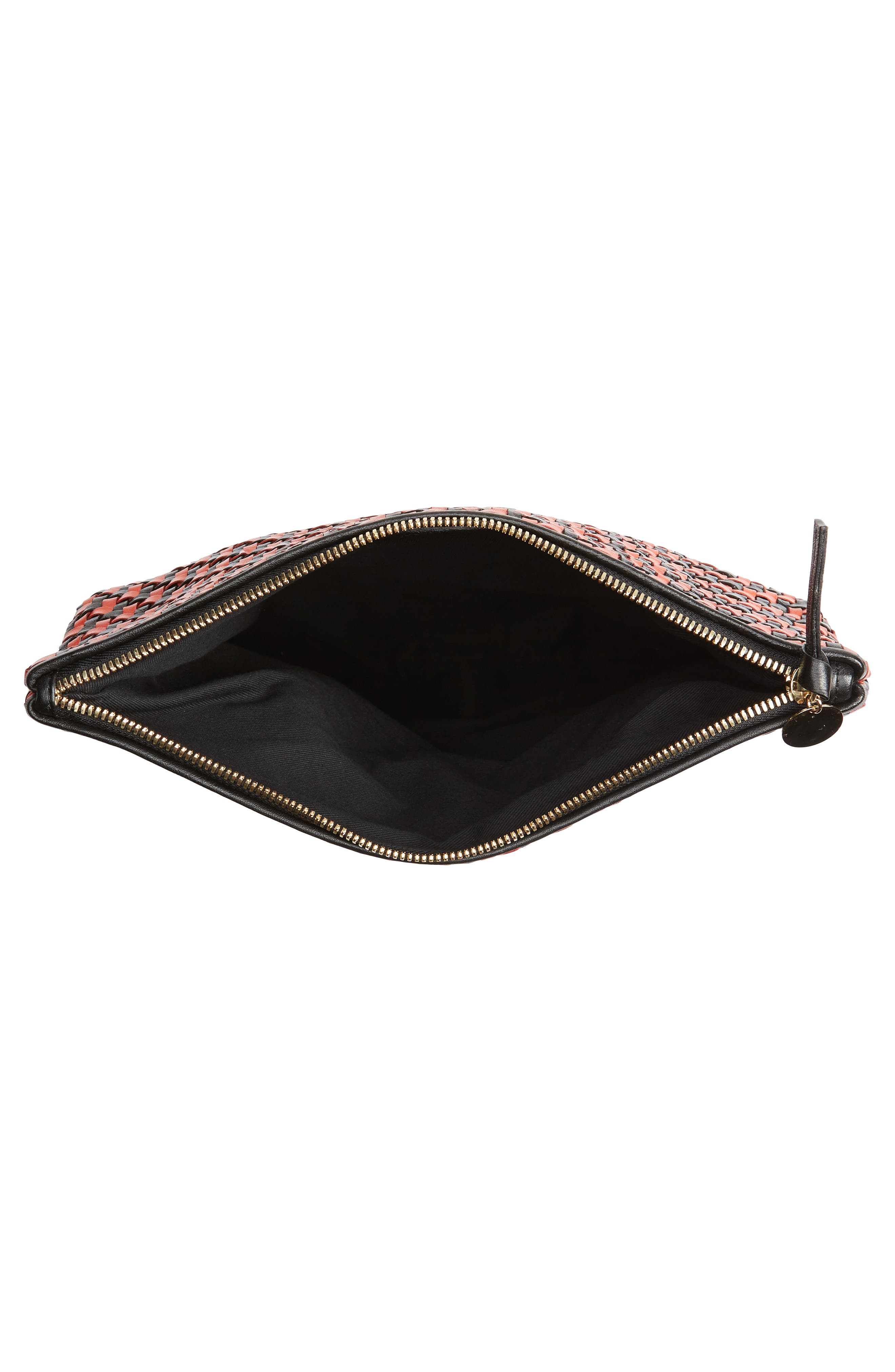 Clare V. Zip Leather Clutch, Alternate, color, 