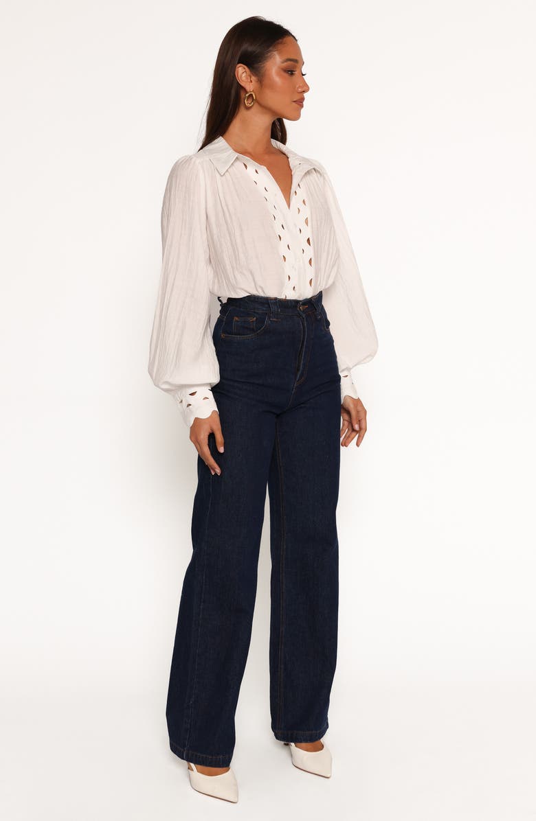 Petal & Pup Primrose Rickrack Trim Long Sleeve Button-Up Shirt, Alternate, color, 