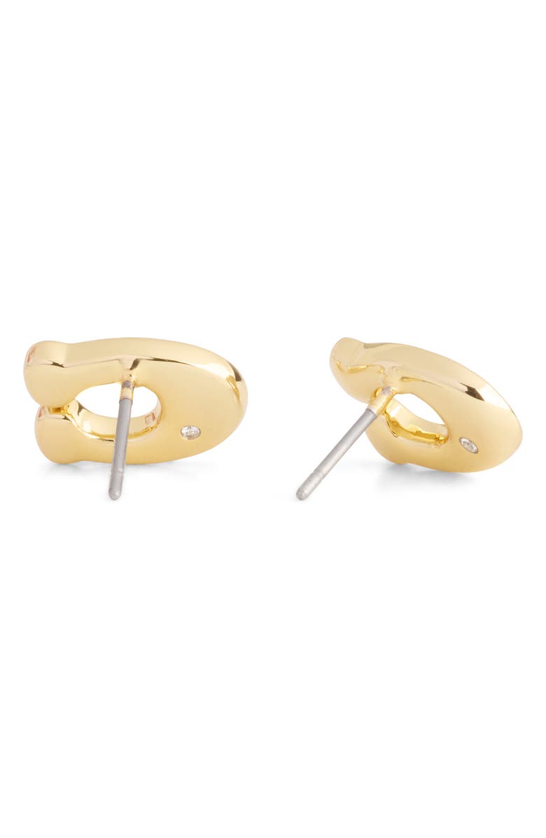 COACH Pavé C Logo Stud Earrings, Alternate, color, 