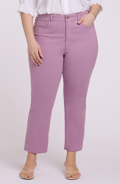 Billie Frayed High Waist Ankle Mini Bootcut Jeans (Plus)