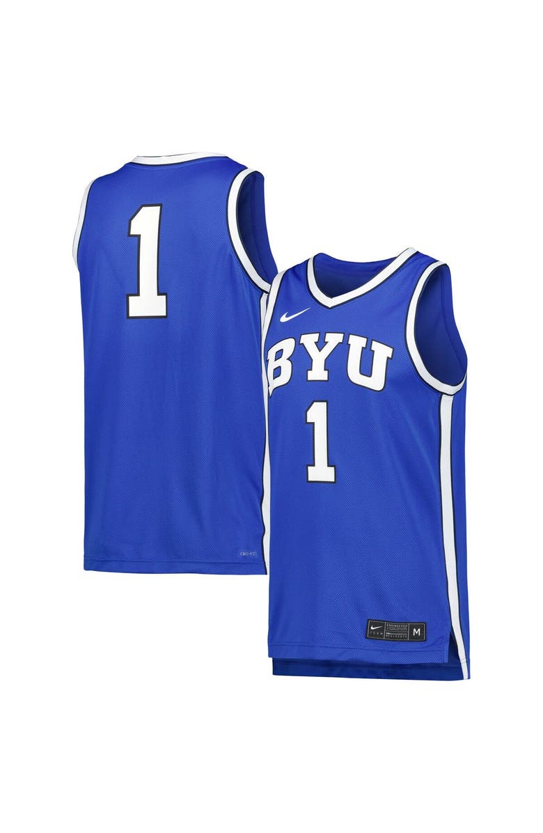 Nike Men's Nike Royal BYU Cougars Replica Basketball Jersey, Main, color, 