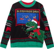 33 DEGREES Kids' Santa T-Rex Sweater