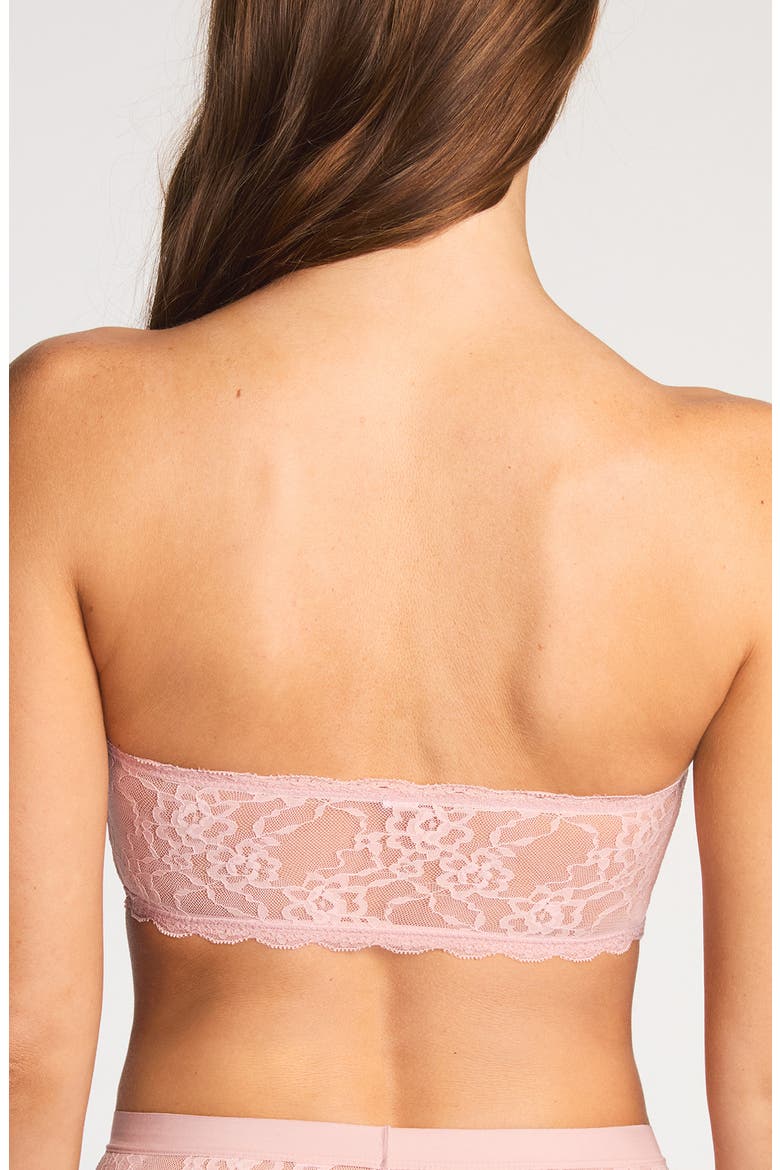 Effortlessly Strapless Lace Bandeau Bra, Alternate, color, BLUSH PINK