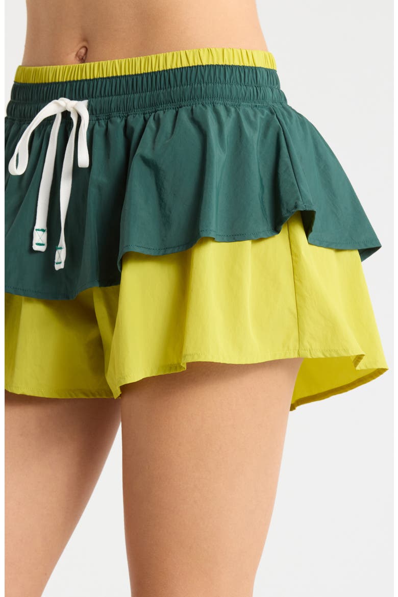 FP Movement Flex It High Rise Tiered Shorts, Alternate, color, EVERGREEN COMBO