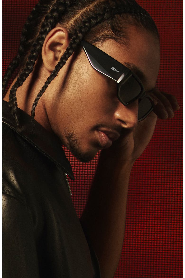 Good Time 54mm Small Rectangular Sunglasses, Alternate, color, BLACK/ BLACK