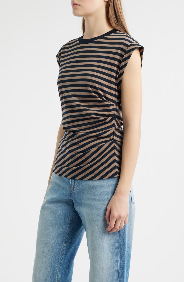 BOSS Epka Stripe Cotton Muscle T-Shirt, Alternate, color, Sky Captain Pumice Stripe