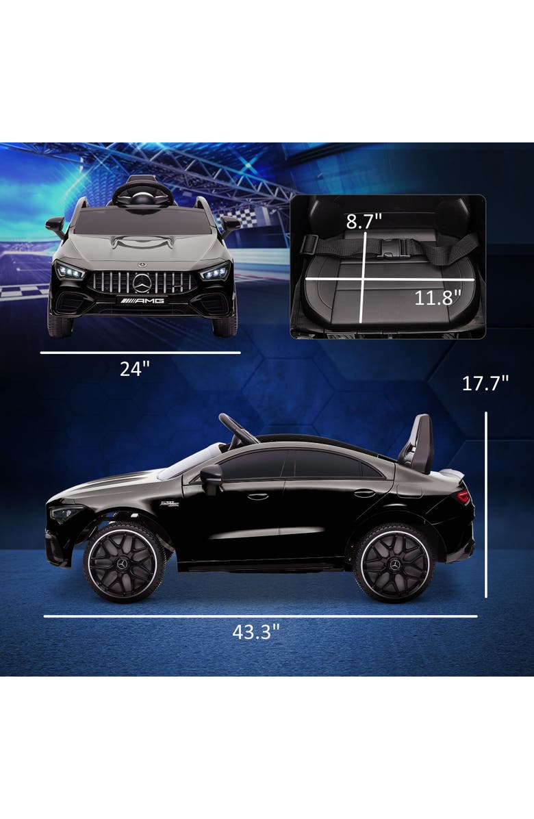 Qaba Mercedes-Benz AMG CLA 45 12V Kids Ride on Car w/ Remote, Suspension, Alternate, color, Black