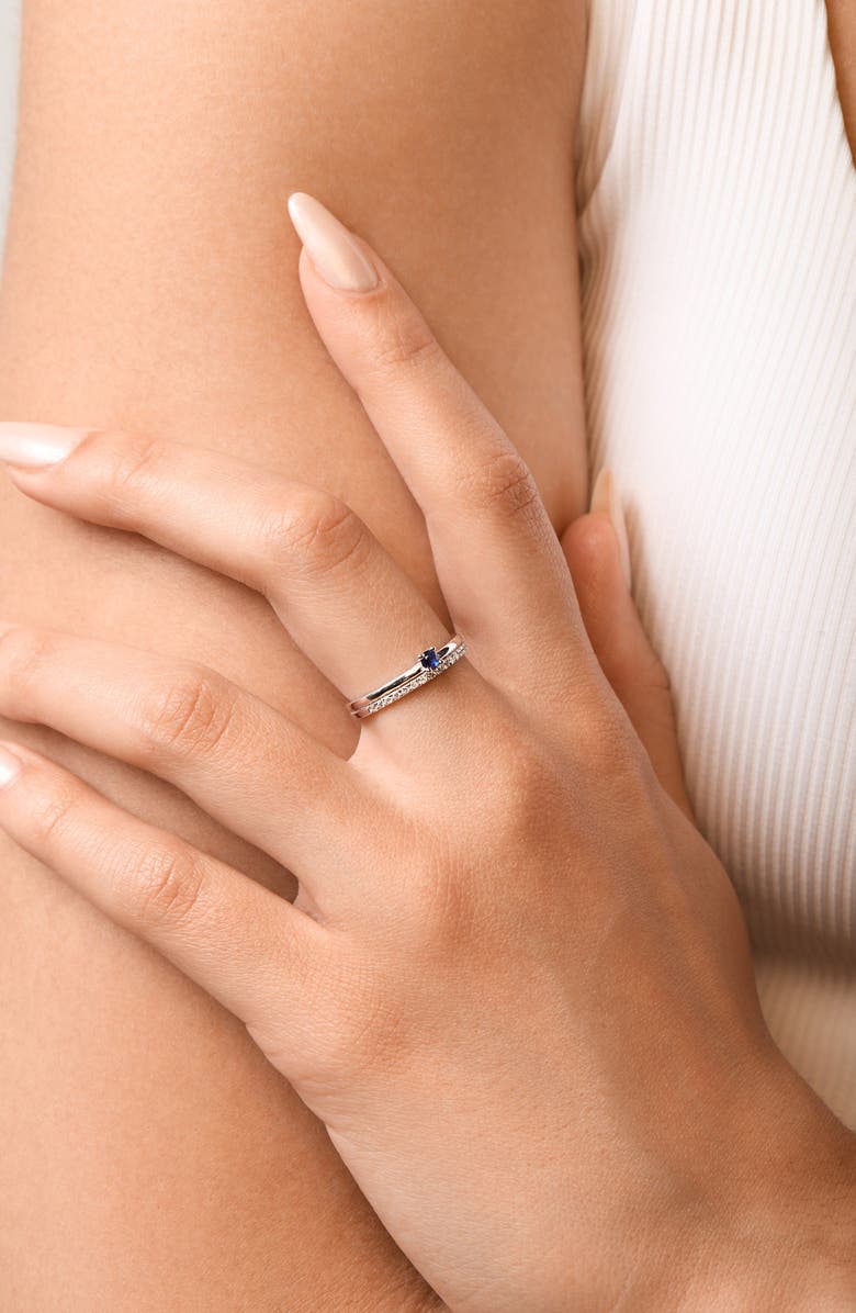 Bony Levy El Mar 18K White Gold Sapphire & Diamond Stackable Ring, Alternate, color, 18K White Gold Sapphire