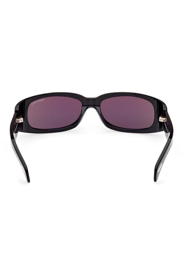 59mm Square Sunglasses, Alternate, color, SHINY BLACK / SMOKE