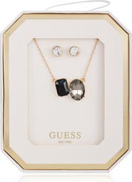 GUESS Pendant Necklace & Stud Earrings Set