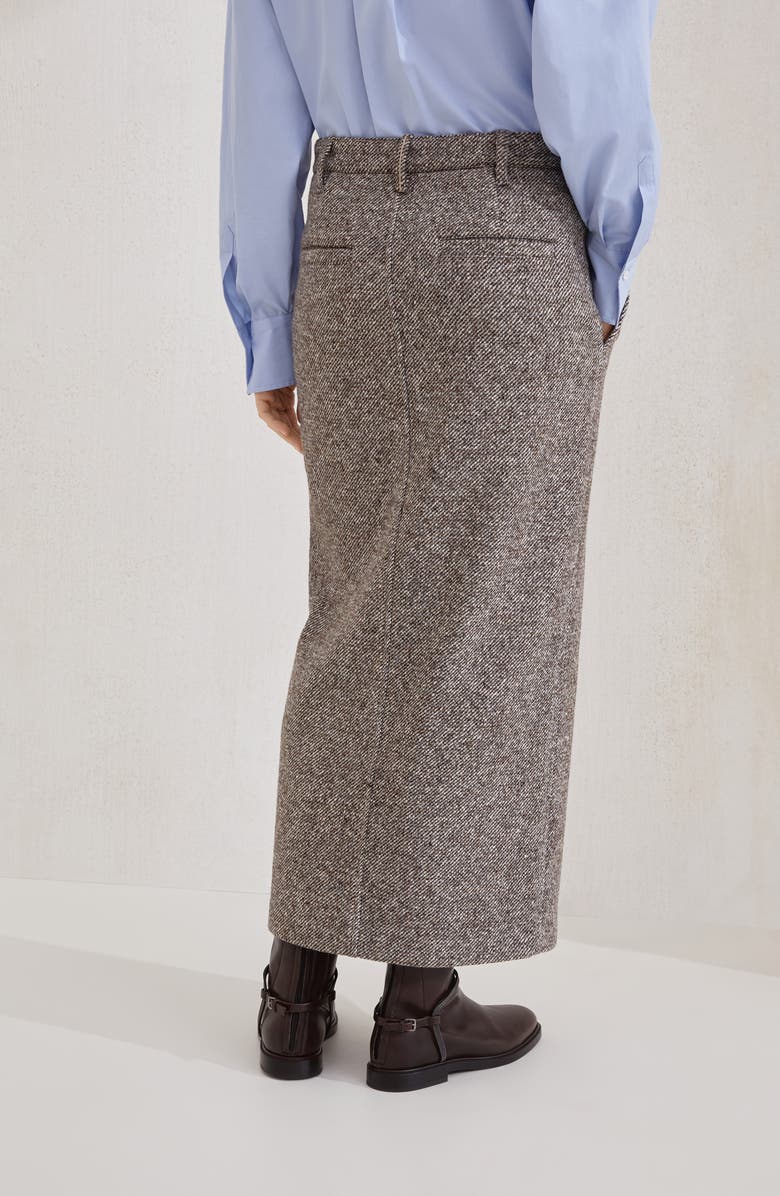 Brunello Cucinelli Sartorial pencil skirt, Alternate, color, Brown