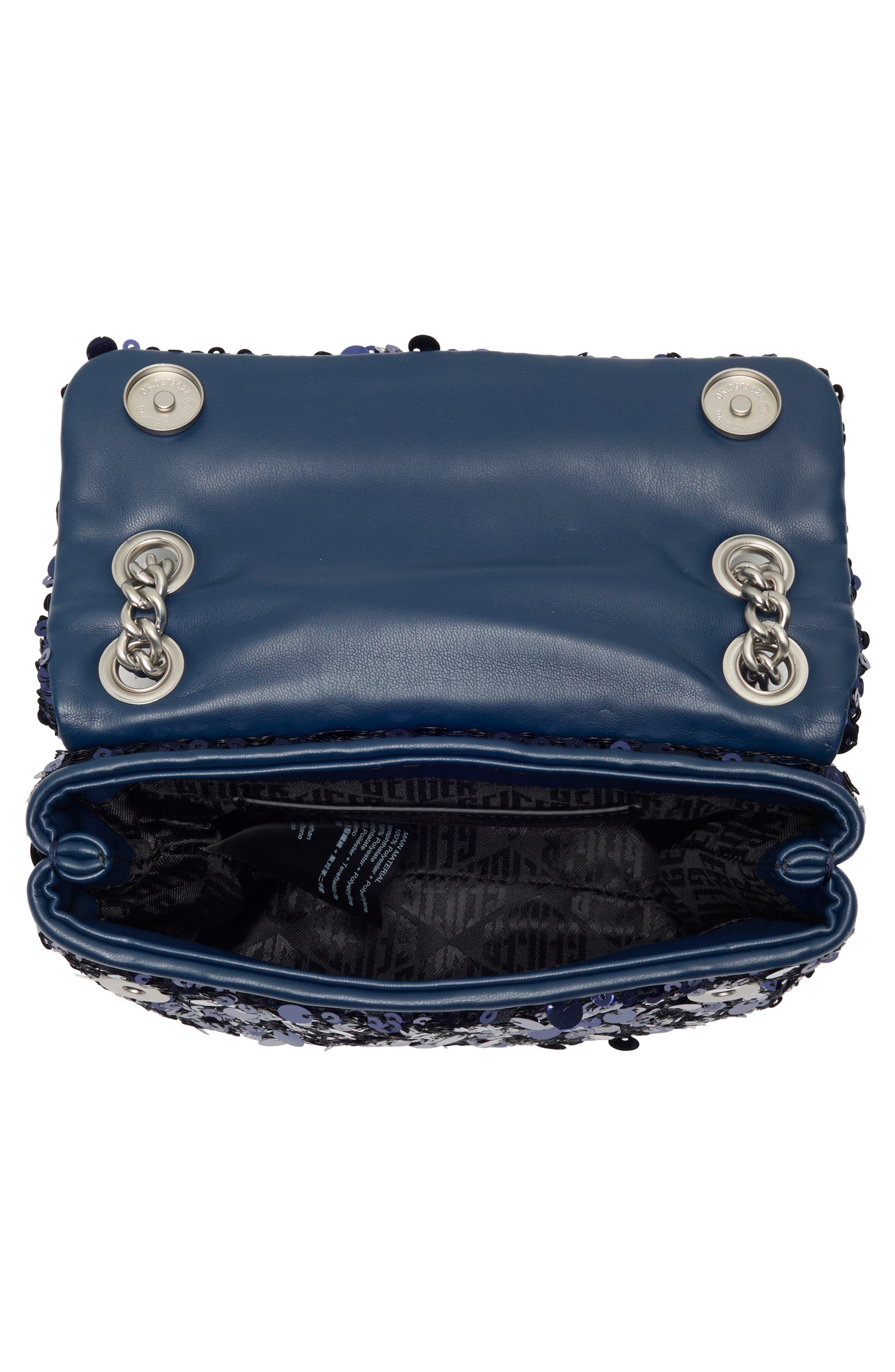 Kurt Geiger London Sequin Mini Braxton Crossbody Bag, Alternate, color, Navy