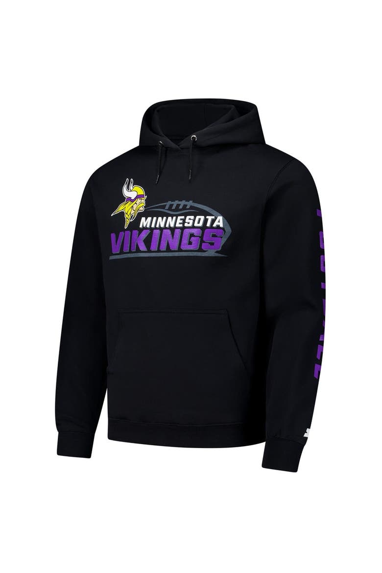 Men's Starter Black Minnesota Vikings Vintage Pullover Hoodie, Alternate, color, Black