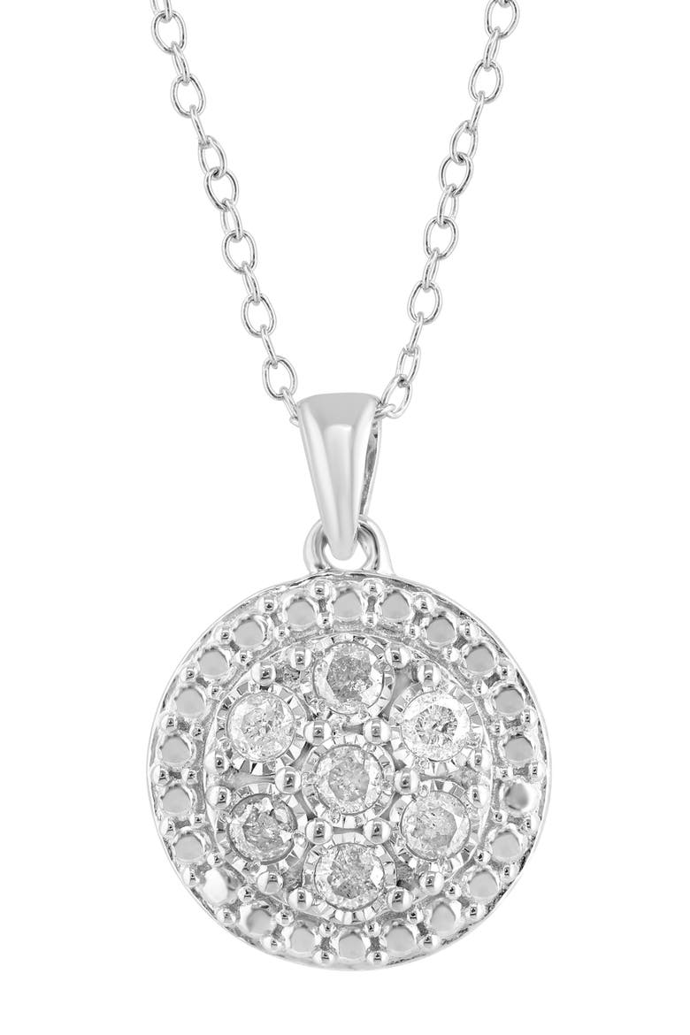 Sterling Silver Diamond Pendant Necklace, Alternate, color, SILVER