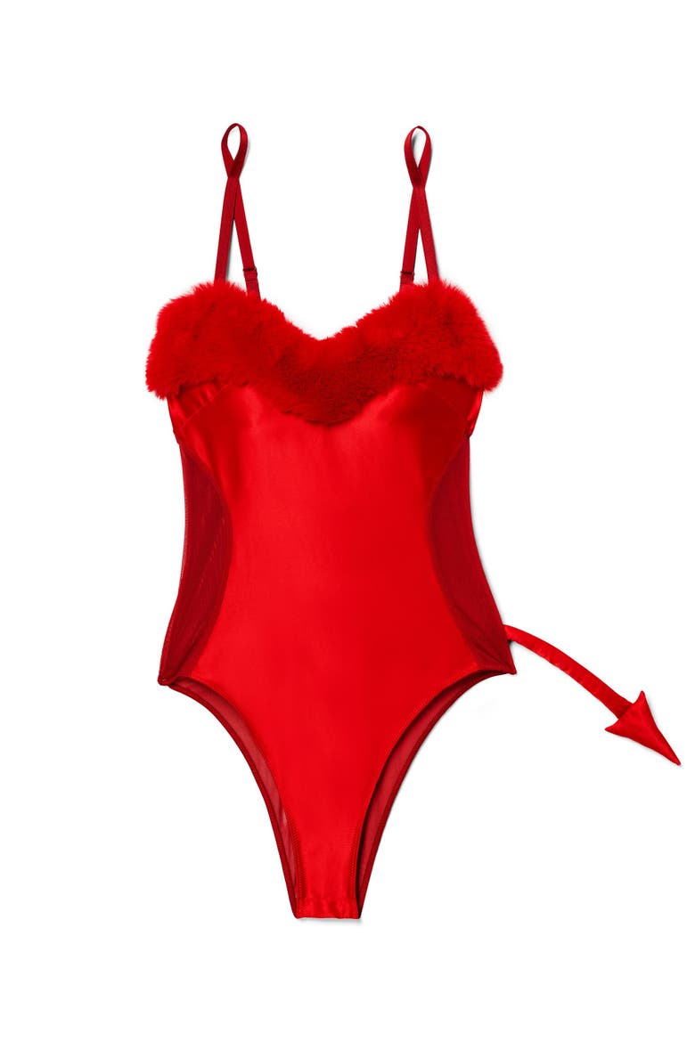 Lucifera Bodysuit Lingerie, Alternate, color, Dark red