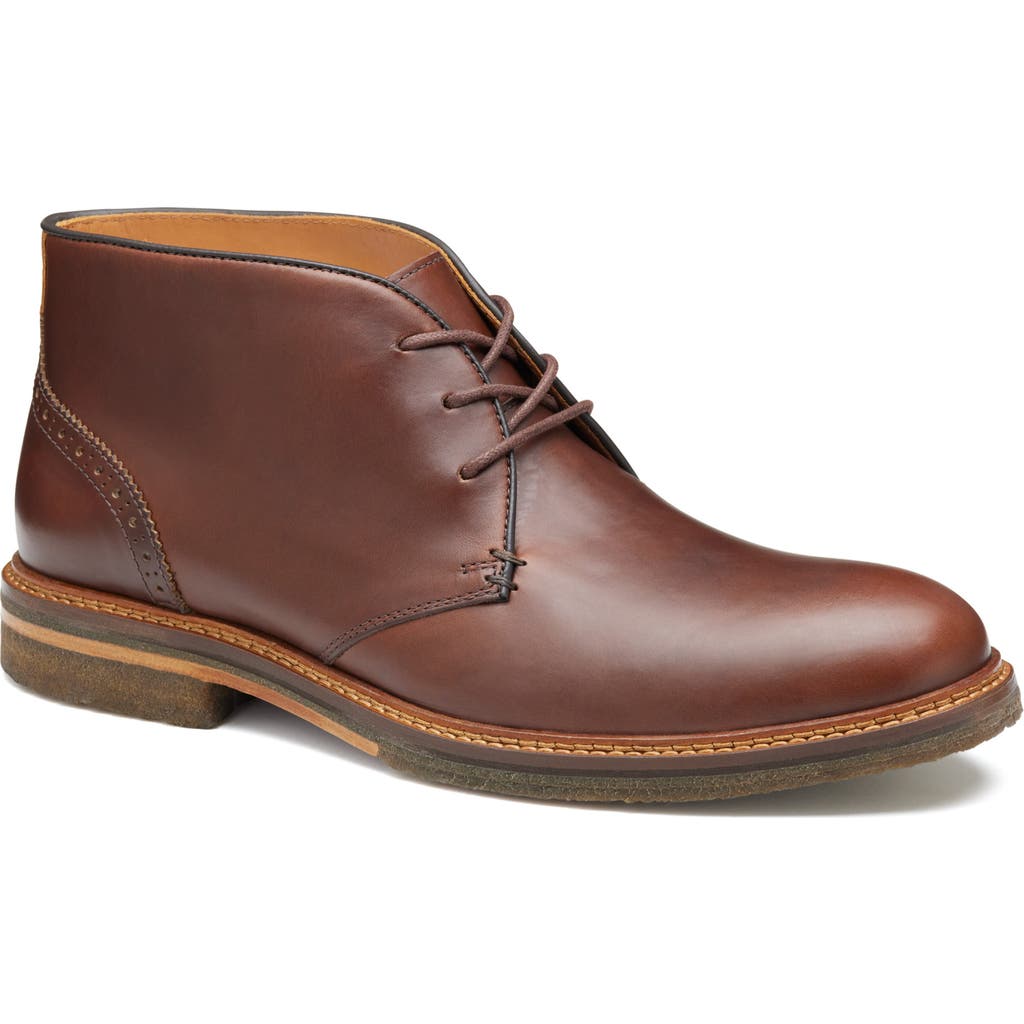 Johnston & Murphy Calder Mens Cushioned Footbed Faux Leather Chukka Boots In Brown