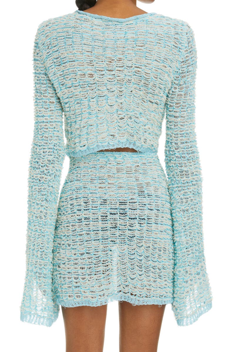 Acne Studios Kangie Open Knit Crop Cotton Blend Cardigan, Alternate, color, 