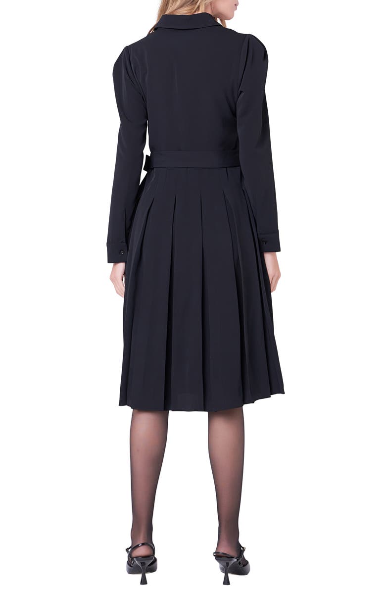 English Factory Pleated Long Sleeve Shirtdress, Alternate, color,