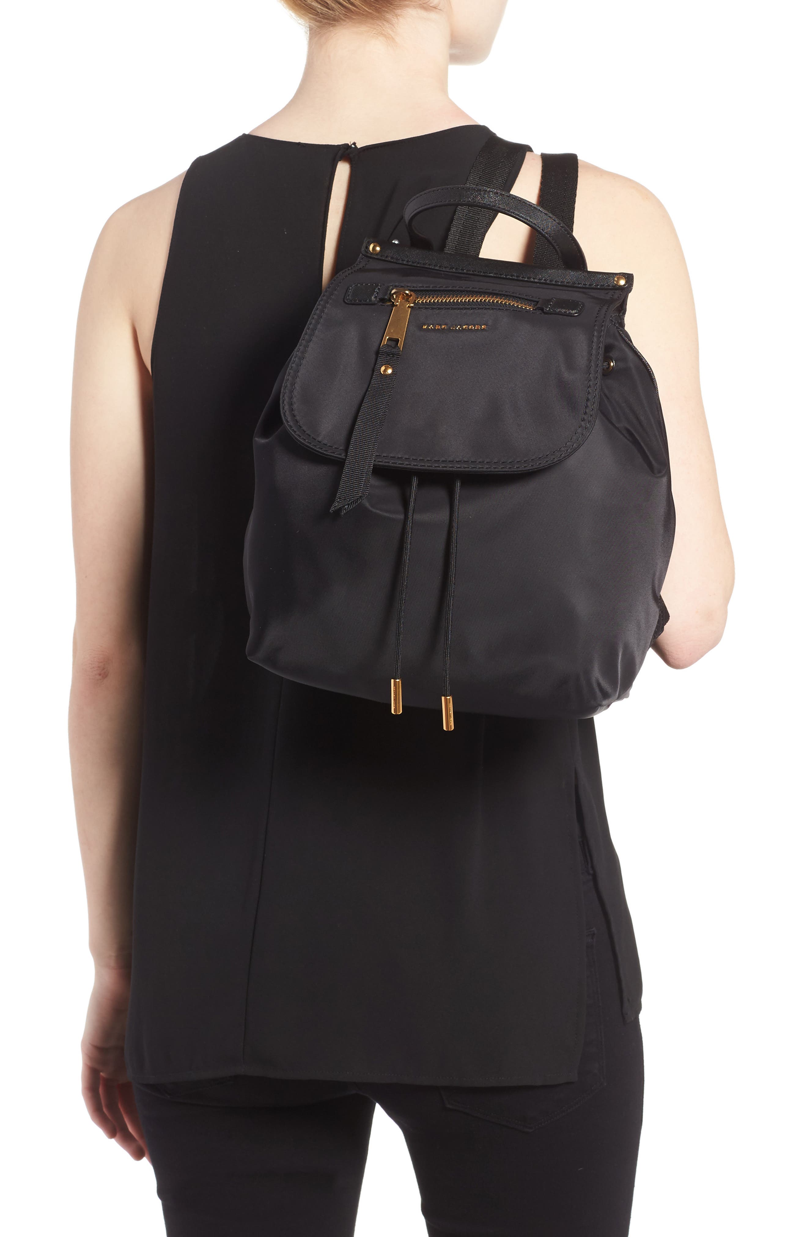 Trooper Nylon Backpack, Alternate, color, BLACK