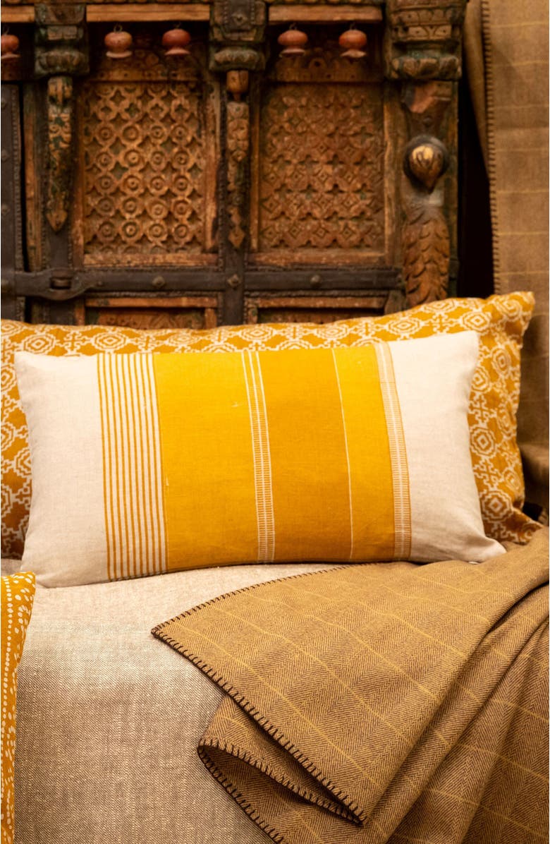 Alamwar Stripe Ochre Pillow Cover - 12x20, Alternate, color, Ochre