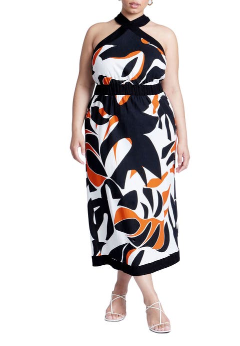 Halter Neck Printed Maxi Dress