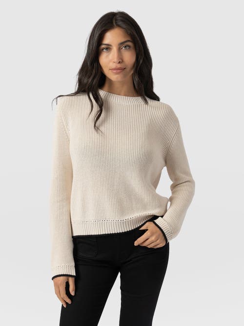 Saint And Sofia Saint + Sofia Remy Crop Sweater In White