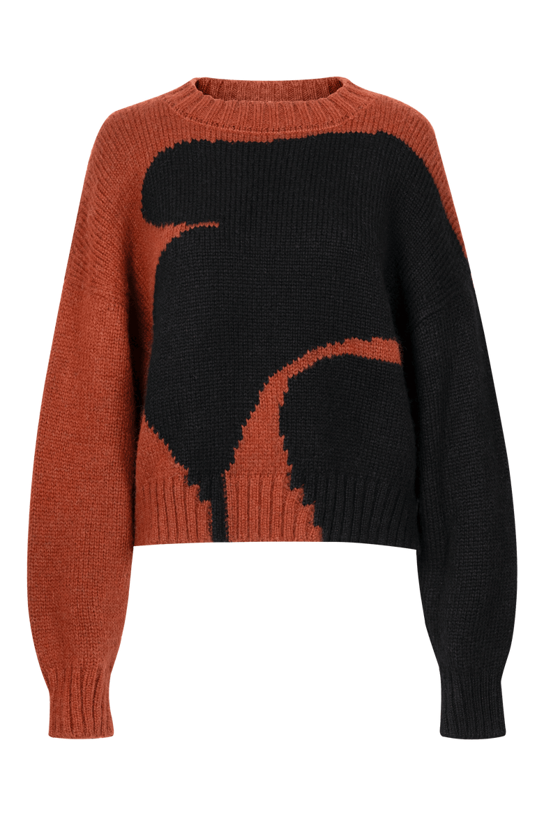 Folari Alpaca Blend Relaxed Fit Pullover, Main, color, Burnt Umber