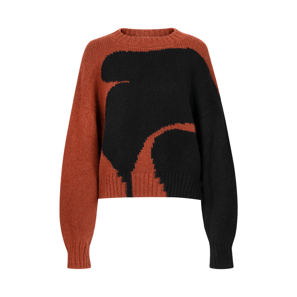Untitled in Motion Folari Alpaca Blend Relaxed Fit Pullover in Burnt Umber  product
