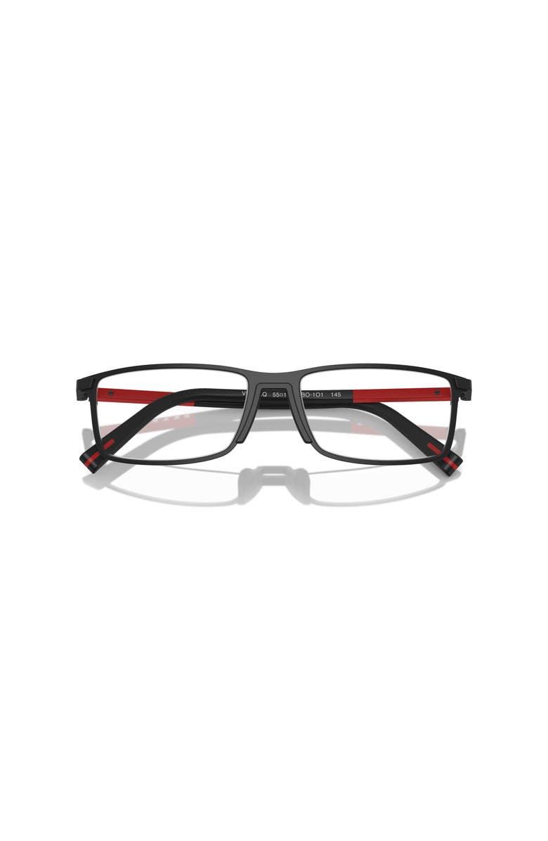 Prada Linea Rossa 53mm Rectangle optical glasses, Alternate, color, Black