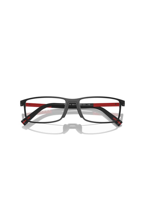 Prada Linea Rossa 55mm Rectangle Optical Glasses In Black