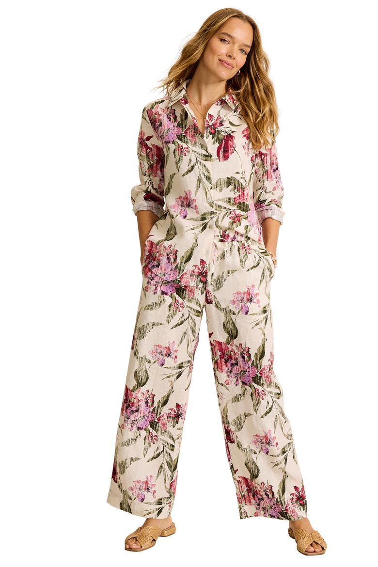 Orchid Isle Easy Linen Wide Leg Pants, Alternate, color, COCONUT