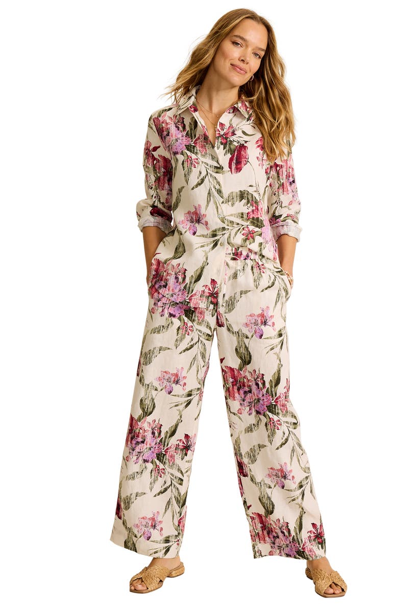 Tommy Bahama Orchid Isle Easy Linen Wide Leg Pants, Alternate, color, Coconut