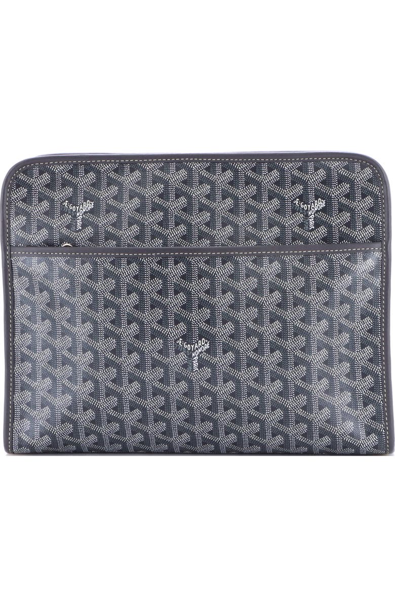 Pre-Owned Goyard Jouvence Toiletry Pouch Coated Canvas GM, Main, color, Gray